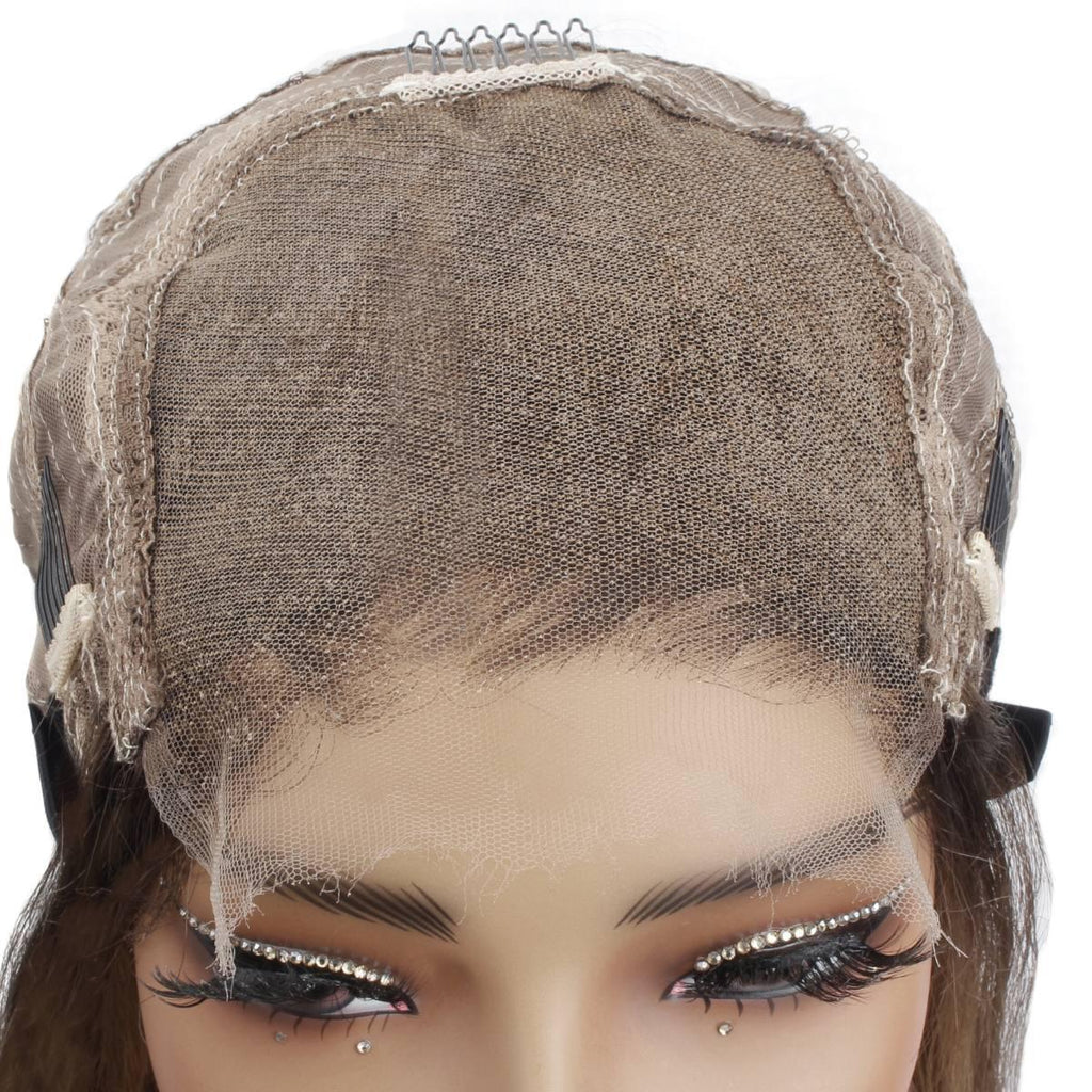 Peluca de cierre de encaje HD 5x5 sin pegamento, color avellana natural, teñida profesionalmente, 100% cabello humano