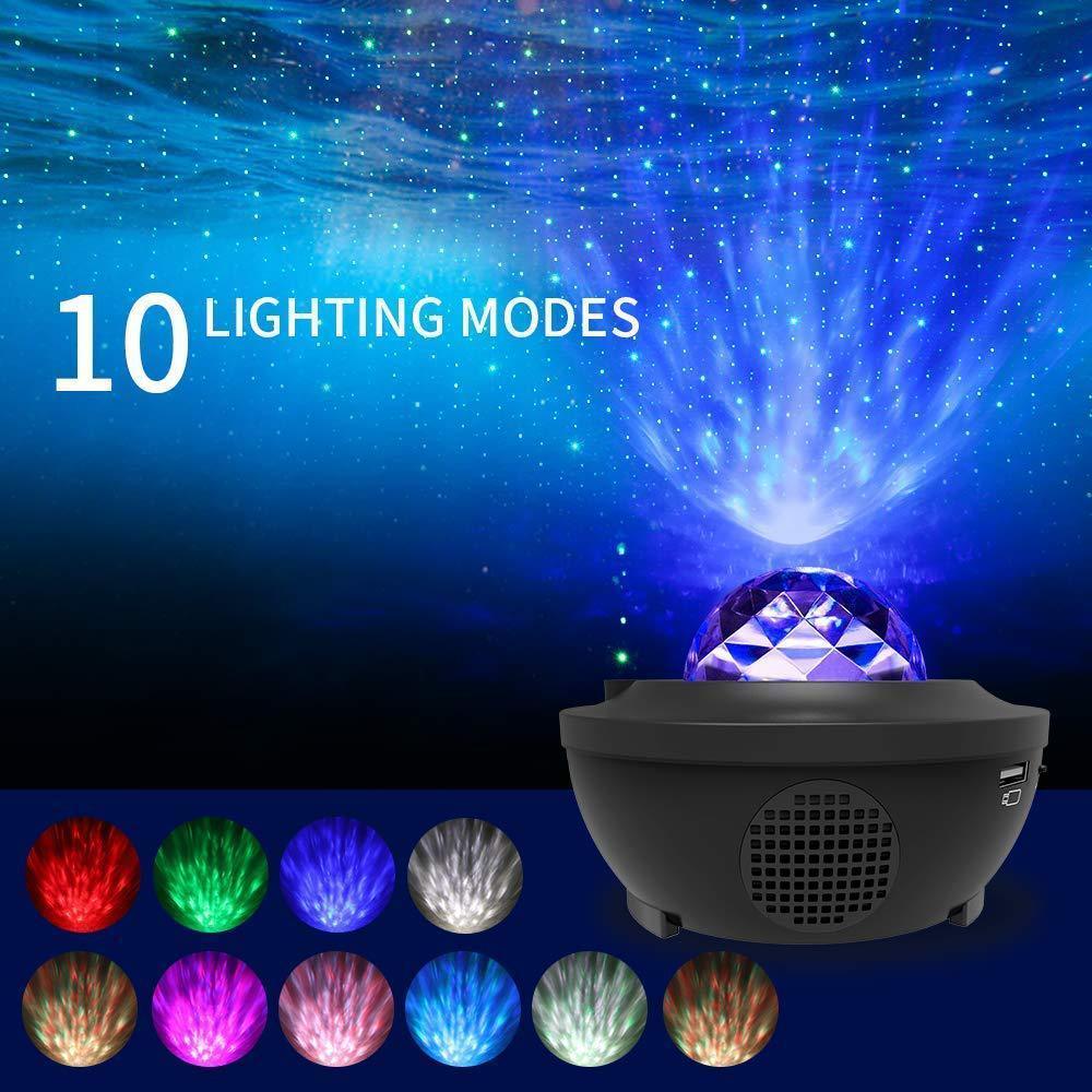 Nube LED STEVVEX con altavoz de música Bluetooth para dormitorio/sala de juegos/cine en casa de bebés y niños, luz nocturna ambiental, proyector de luz romántica, lámpara de cabecera y regalo de cumpleaños