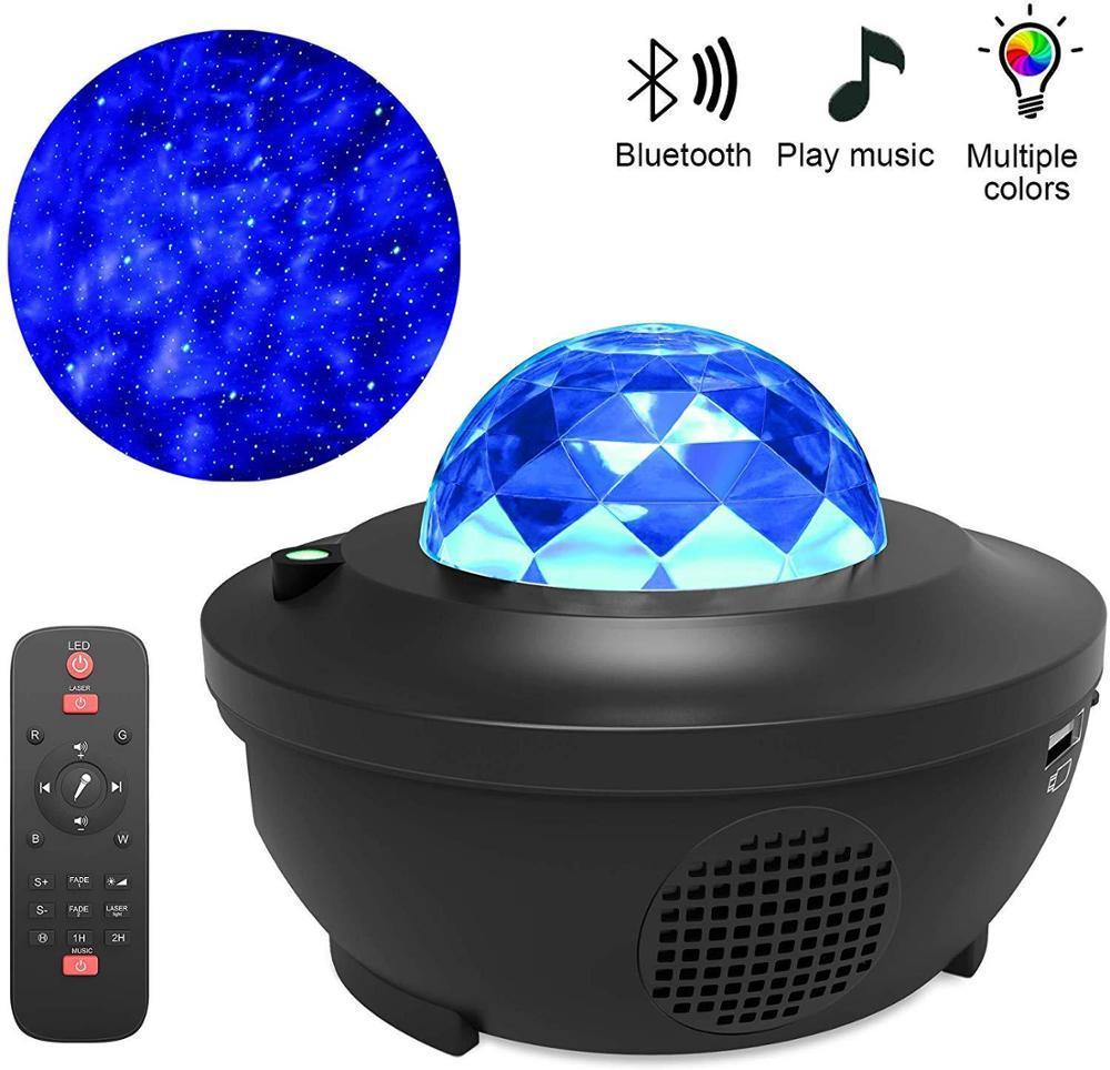 Nube LED STEVVEX con altavoz de música Bluetooth para dormitorio/sala de juegos/cine en casa de bebés y niños, luz nocturna ambiental, proyector de luz romántica, lámpara de cabecera y regalo de cumpleaños