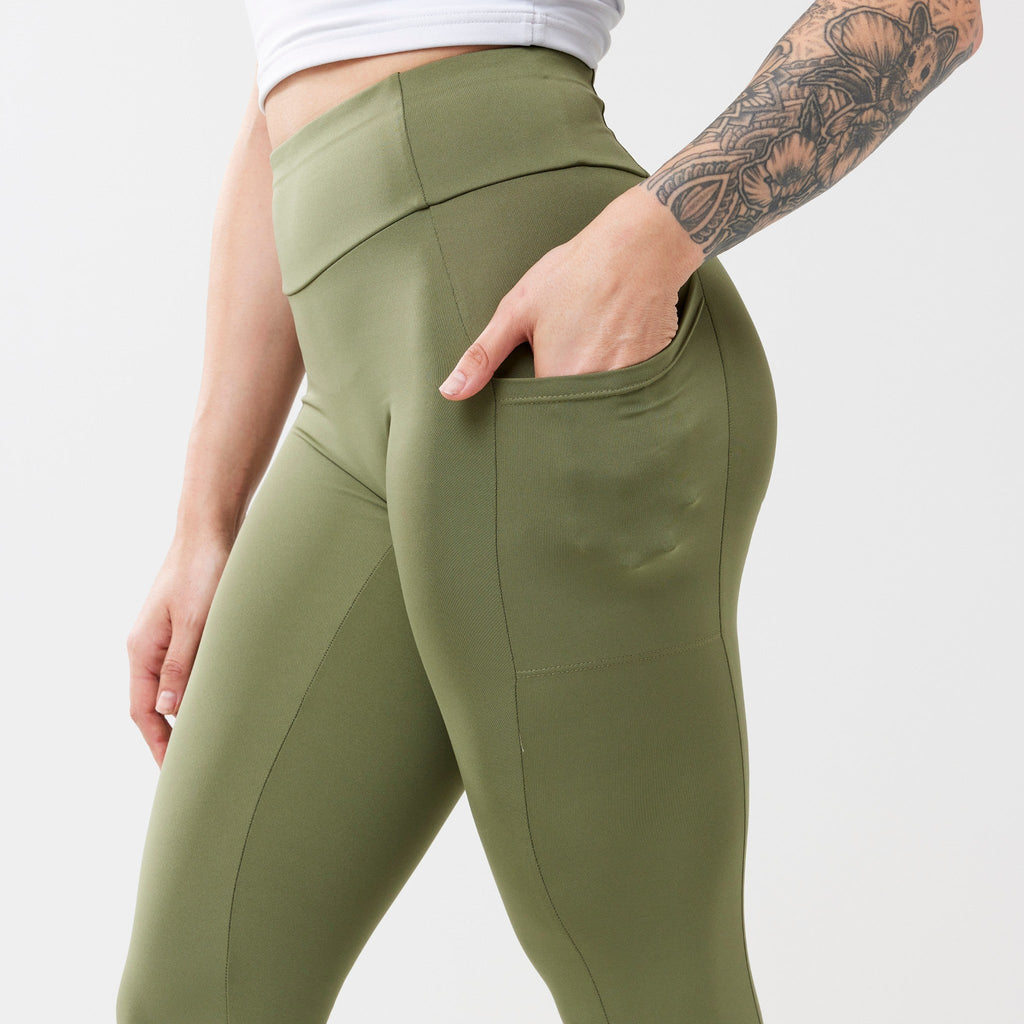 Leggings de tiro alto StayUP™ con bolsillo - Salvia