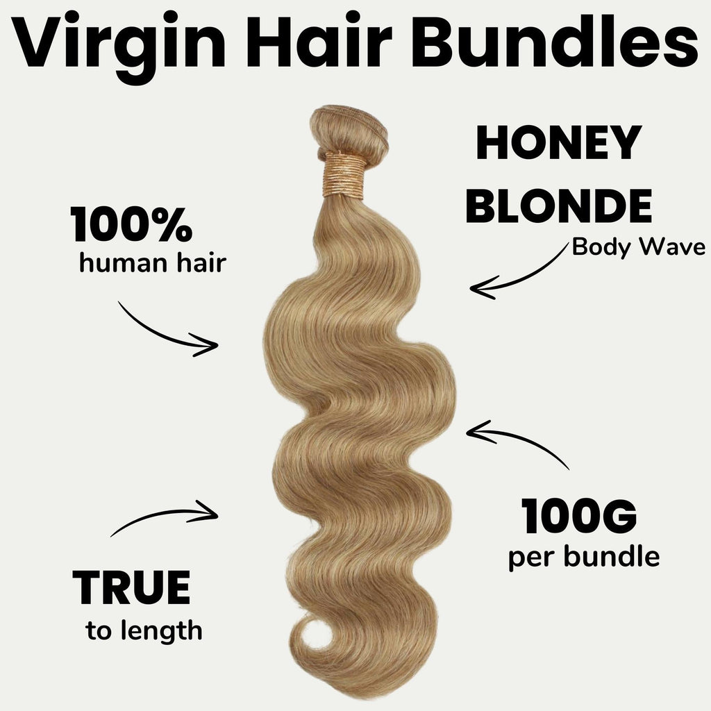 Extensiones de cabello 100% humano rubio miel ondulado