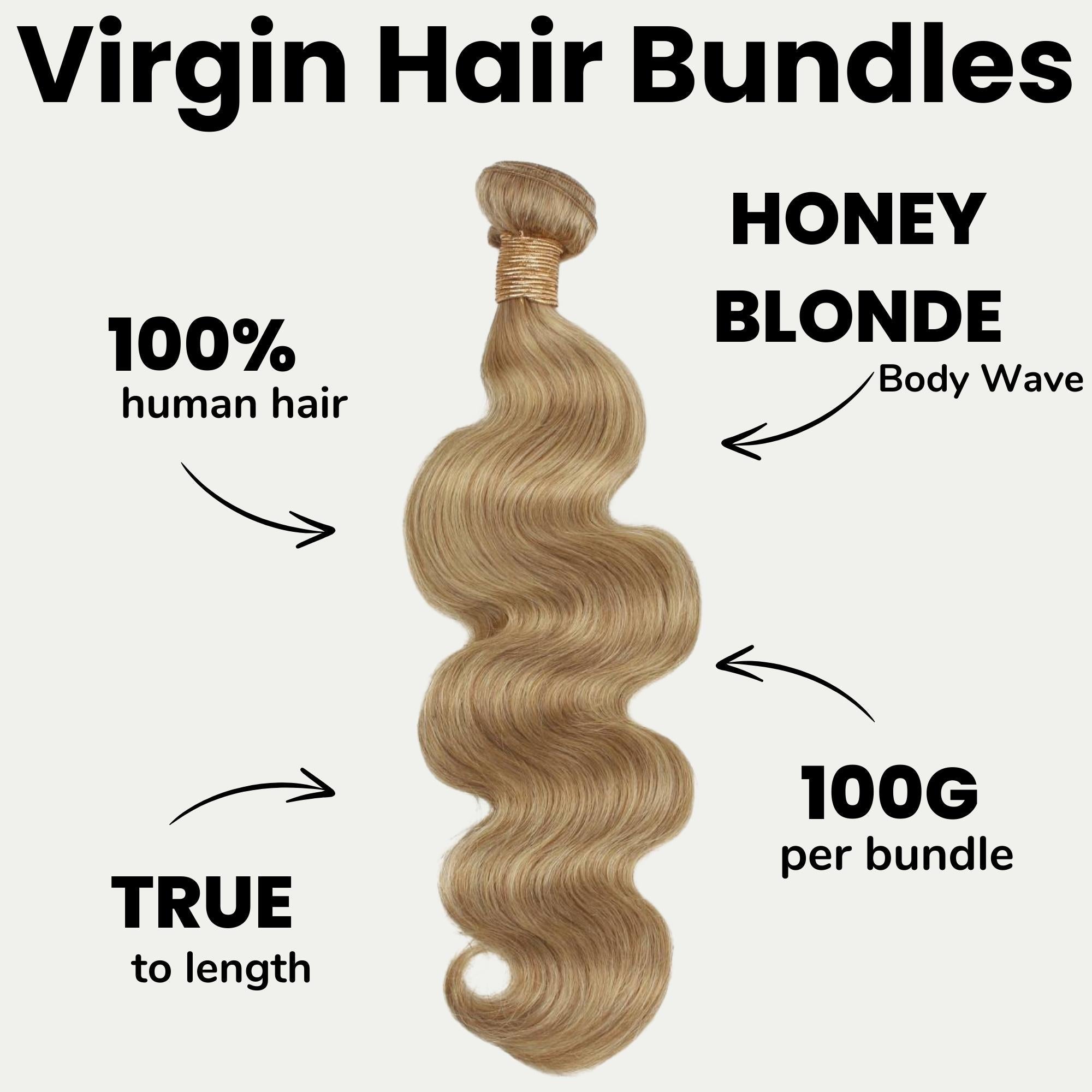 Extensiones de cabello 100% humano rubio miel ondulado