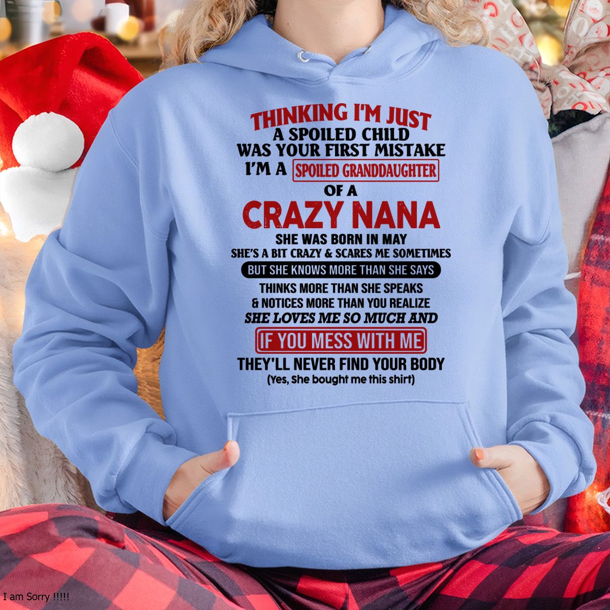 SPOILED GRANDDAUGHTER OF A CRAZY NANA T-SHIRT May Edition – From grandma to granddaughter - NTT05 (SKU07-129-05)