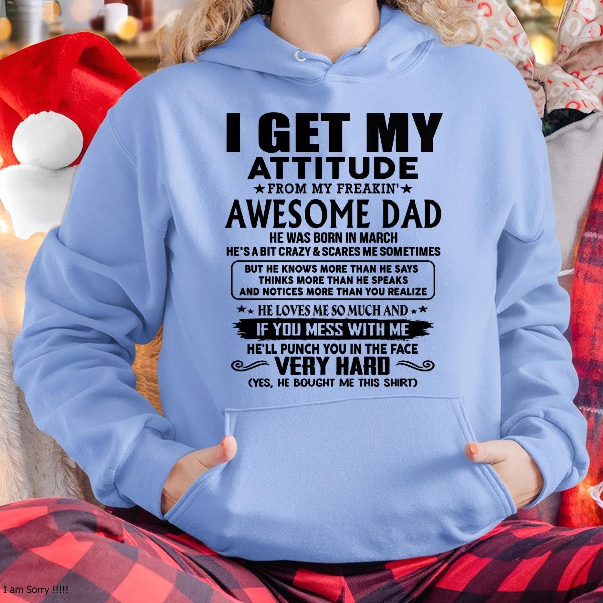 Marzo - Gracias papá - MI ACTITUD LA HEREDÉ DE MI INCREÍBLE PAPÁ - Regalo de papá para hijo e hija - NGHL03 (SKU-TDD-CU-03)
