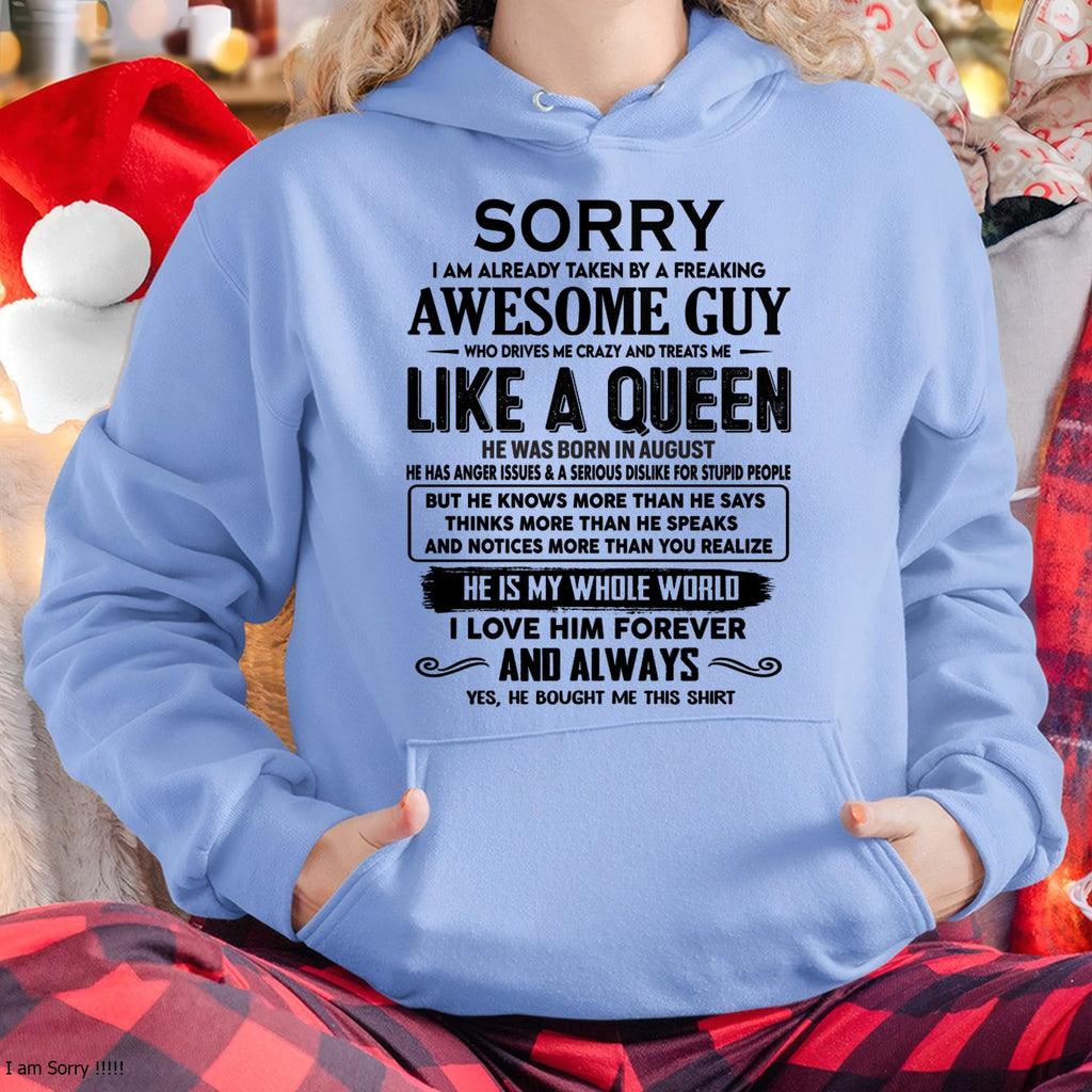 August - Sorry I am already taken by a freaking awesome guy - Gift for Wife From Husband - NGHL08 (SKU-SRG-08)