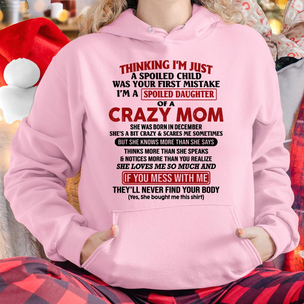 Diciembre - Soy la hija consentida de una mamá loca - Regalo para hija de mamá - NGHL12 (SKU-TMD-SPOILED-12)