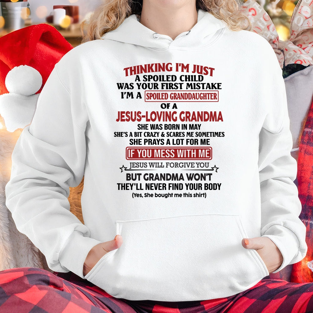 Camiseta de niña cristiana – Edición "Spoiled by Grandma May" – De la abuela a la nieta NGHL05 (SKU07-181-05)