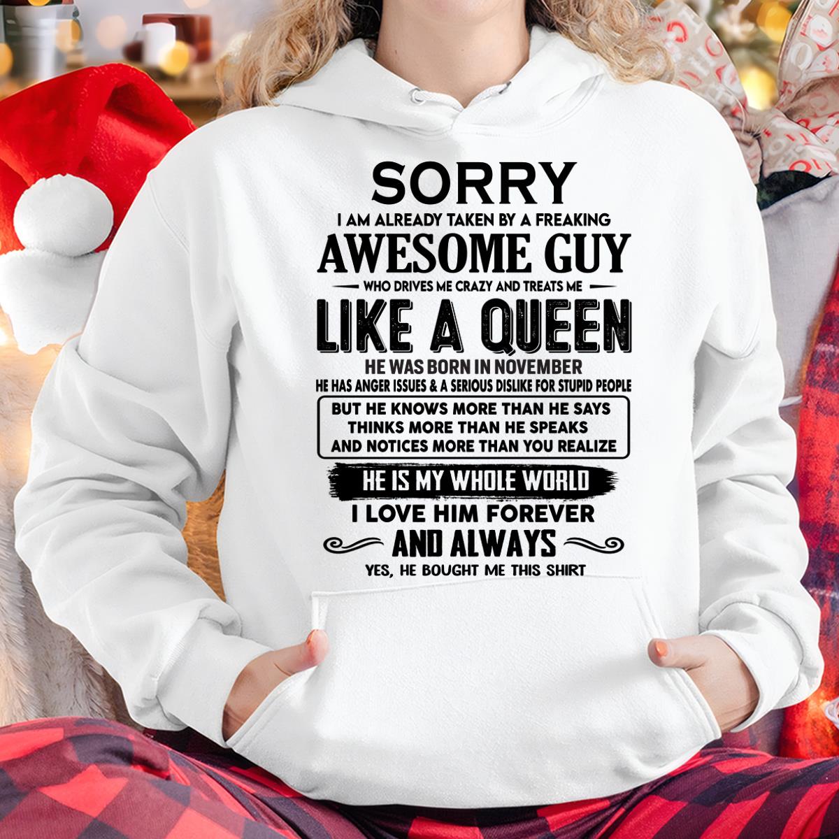 November - Sorry I am already taken by a freaking awesome guy - Gift for Wife From Husband - NGHL11 (SKU-SRG-11)