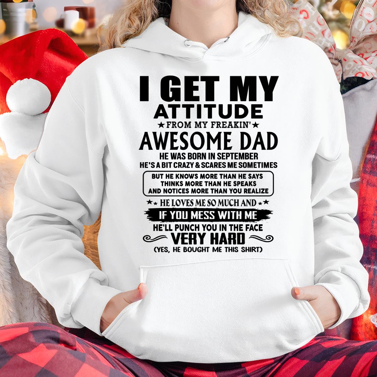 Septiembre - Gracias papá - MI ACTITUD LA HEREDÉ DE MI INCREÍBLE PAPÁ - Regalo de papá para hijo e hija - NGHL09 (SKU-TDD-CU-09)