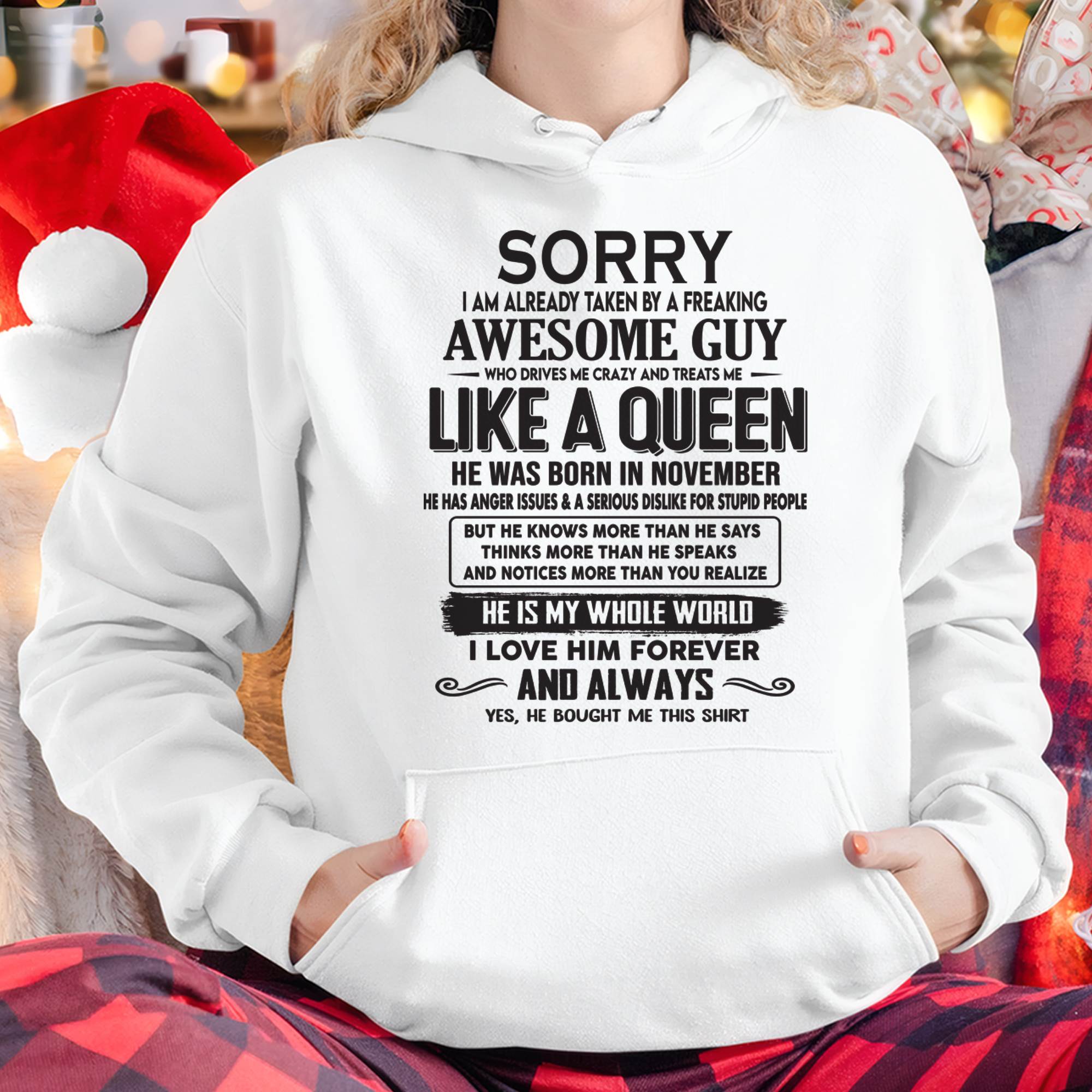 November - Sorry I am already taken by a freaking awesome guy - Gift for Wife From Husband - NGHL11 (SKU08-25-11)