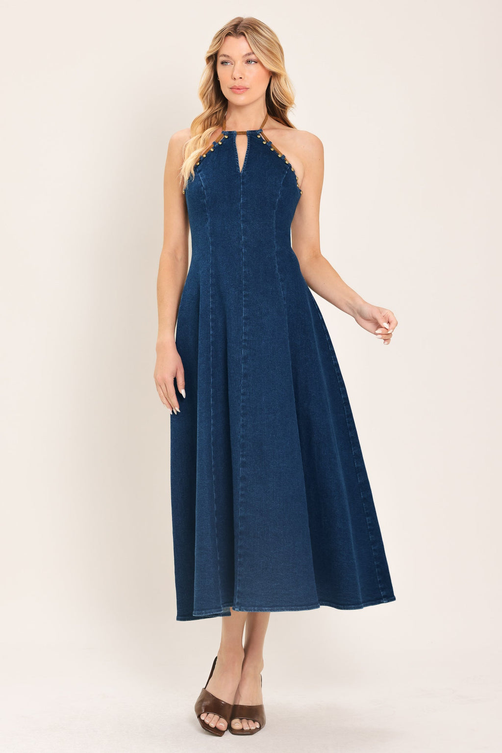 VESTIDO MIDI VAQUERO AMERICANA BELLE