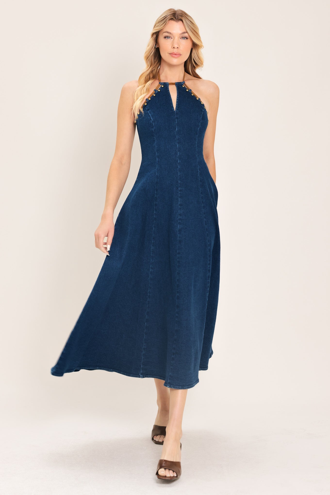 VESTIDO MIDI VAQUERO AMERICANA BELLE