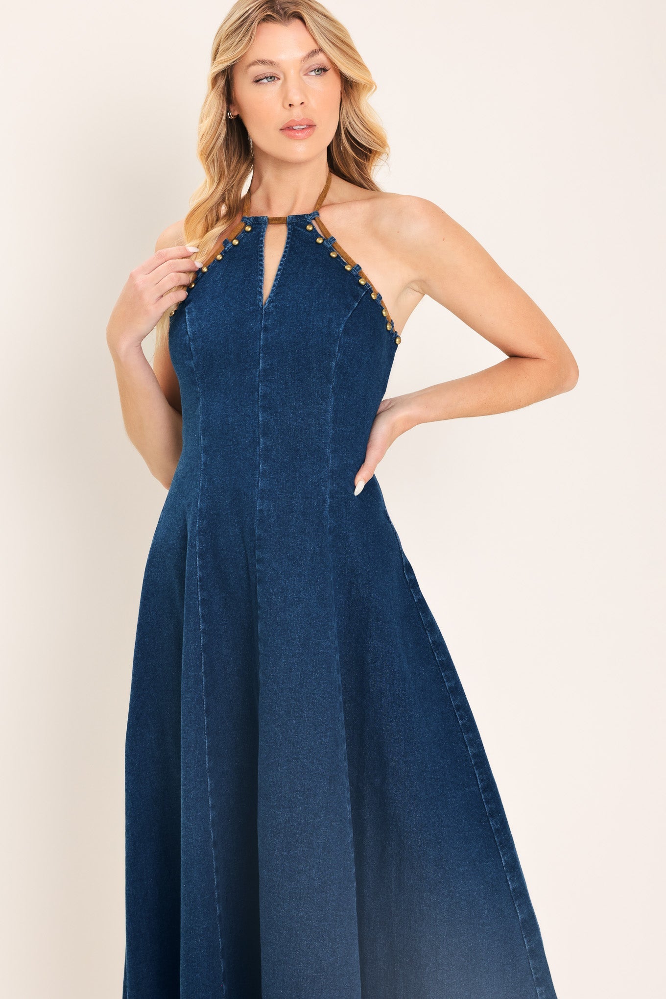 VESTIDO MIDI VAQUERO AMERICANA BELLE