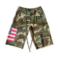 Americana Camo Pleated Rhinestone Shorts
