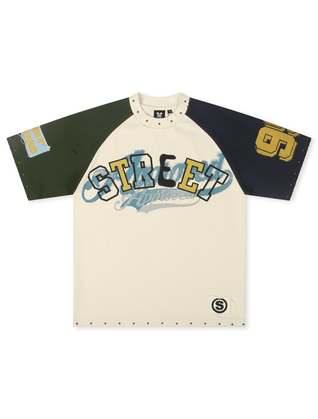 Street Approved Color Block Tee - Cream