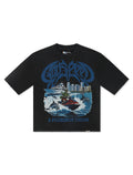 Playera de manga corta holgada GMYC Wave Runner de Godspeed - Negro