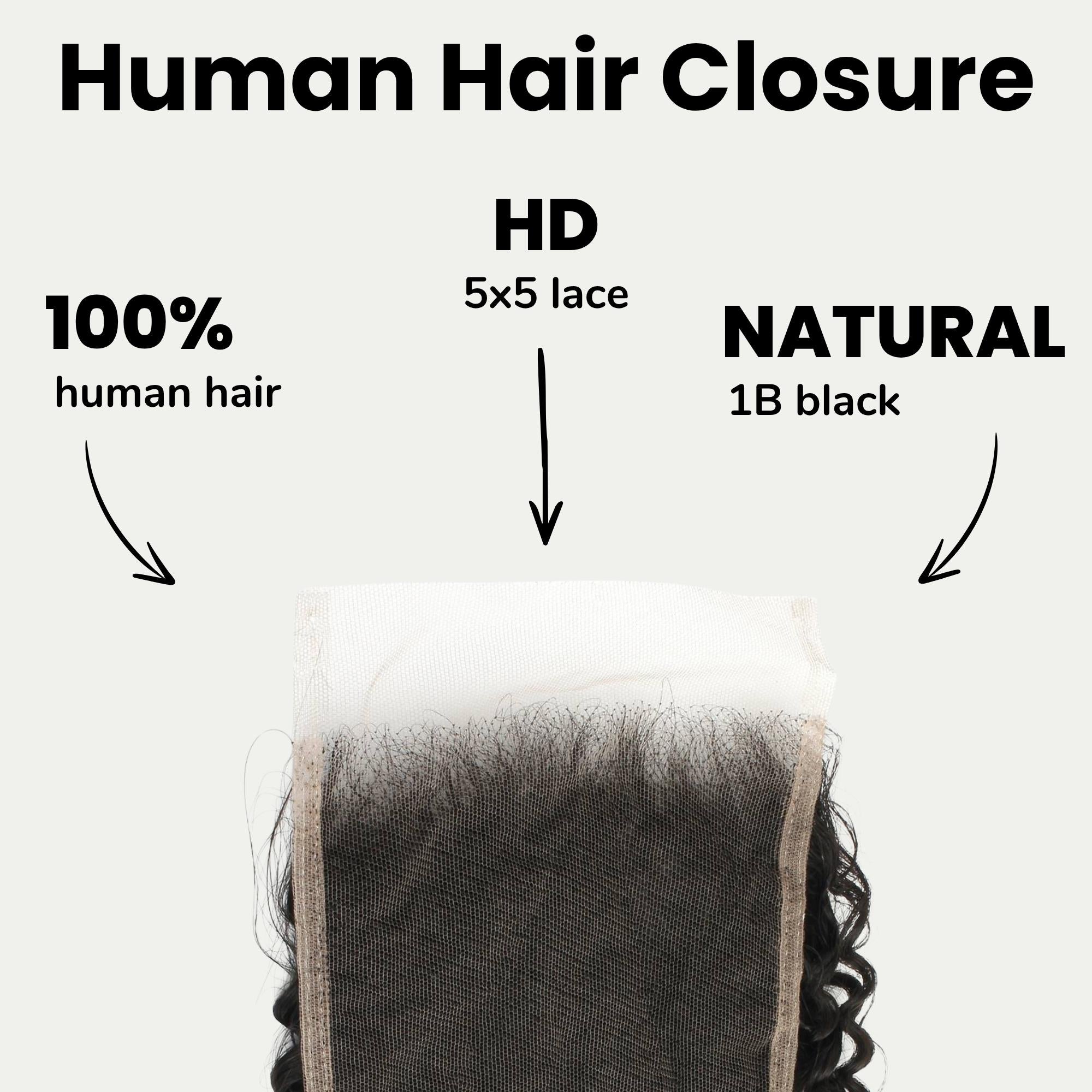 Jerry Curl 5x5 HD Lace Human Hair Closure