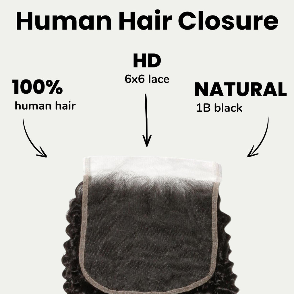 Jerry Curl 6x6 HD Lace Human Hair Closure