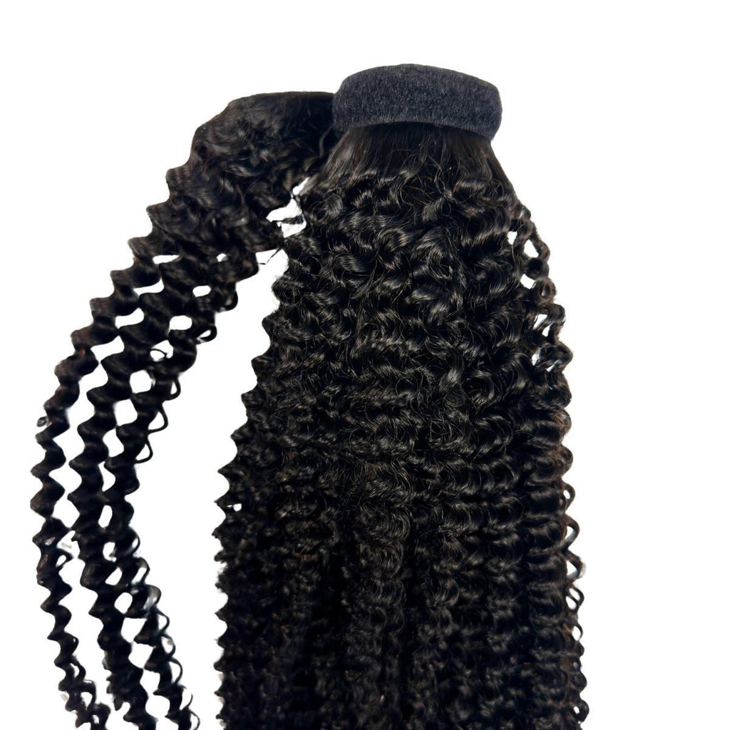 Extensión de coleta de cabello 100% humano Jerry Curl
