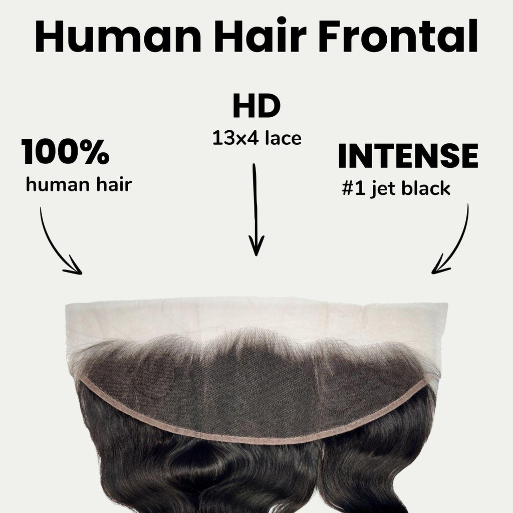 Cuerpo Ondulado Negro Azabache 13x4 HD Encaje Frontal de Cabello Humano