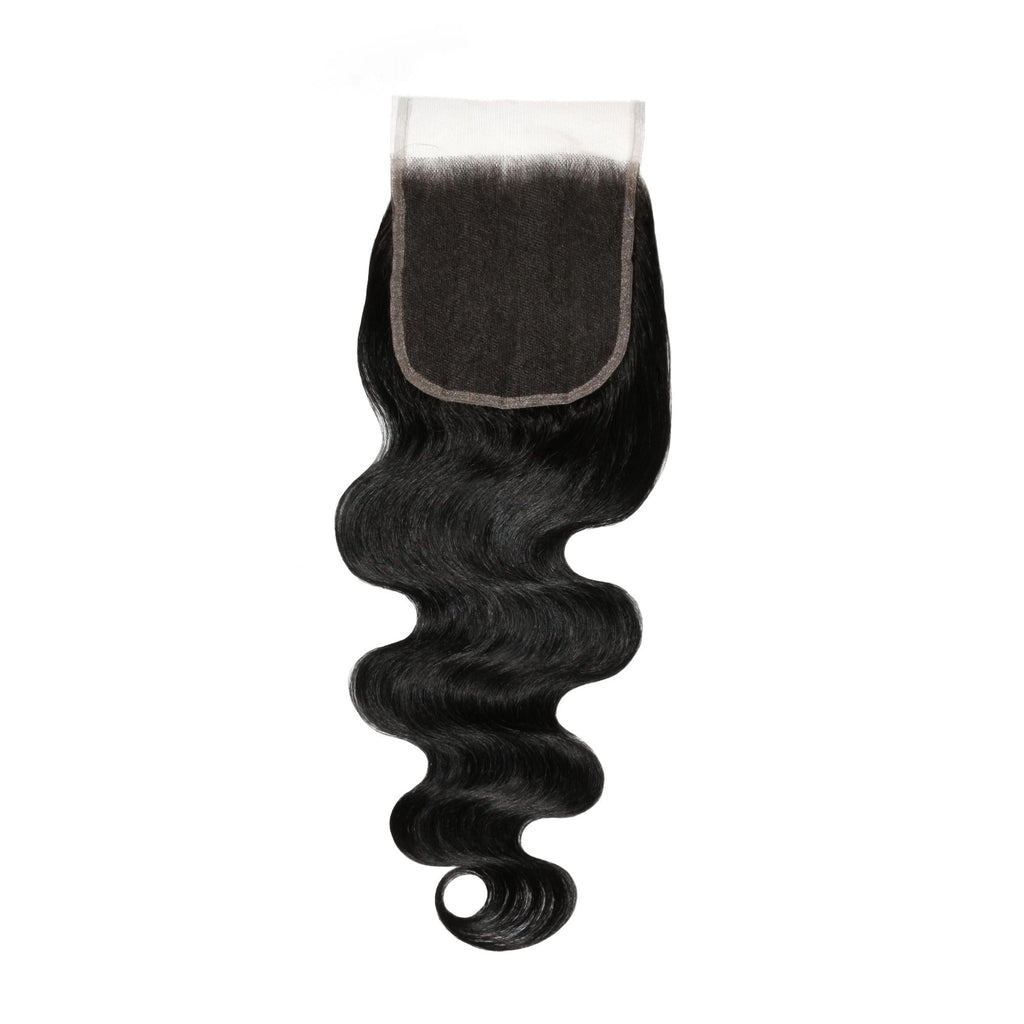 Cierre de cabello humano de encaje HD 5x5 ondulado color negro azabache