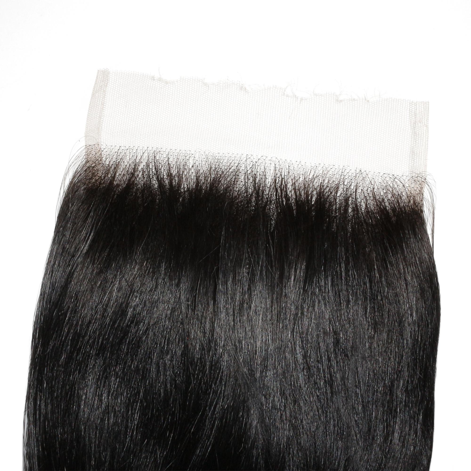 Cierre de cabello humano de encaje HD 5x5 ondulado color negro azabache