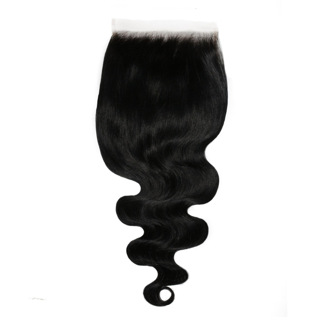 Cierre de Cabello Humano con Encaje HD de 6x6, Ondulado, Negro Azabache