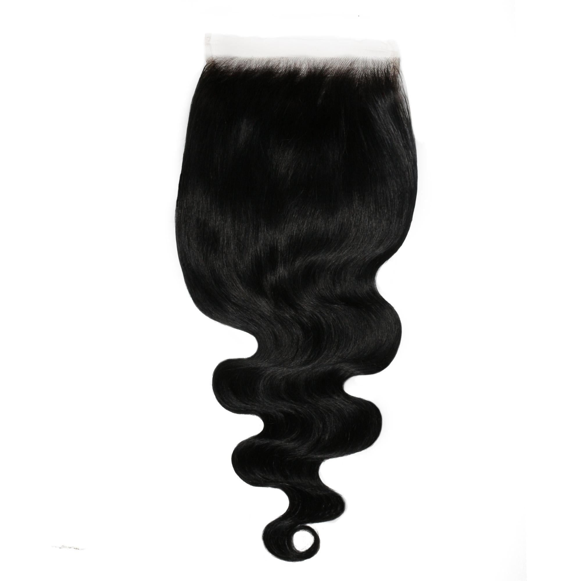 Cierre de Cabello Humano con Encaje HD de 6x6, Ondulado, Negro Azabache