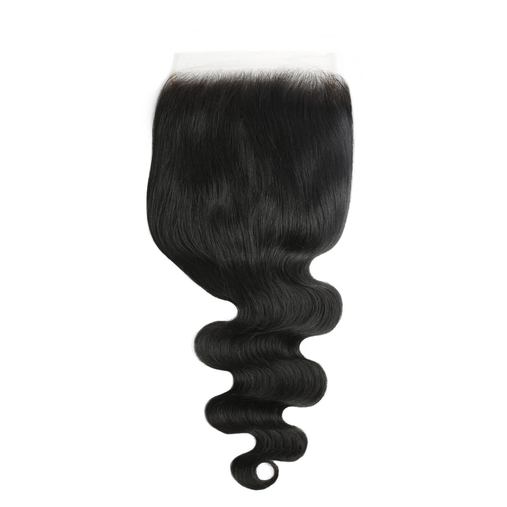 Cierre de cabello humano Jet Black Body Wave 7x7 HD Lace