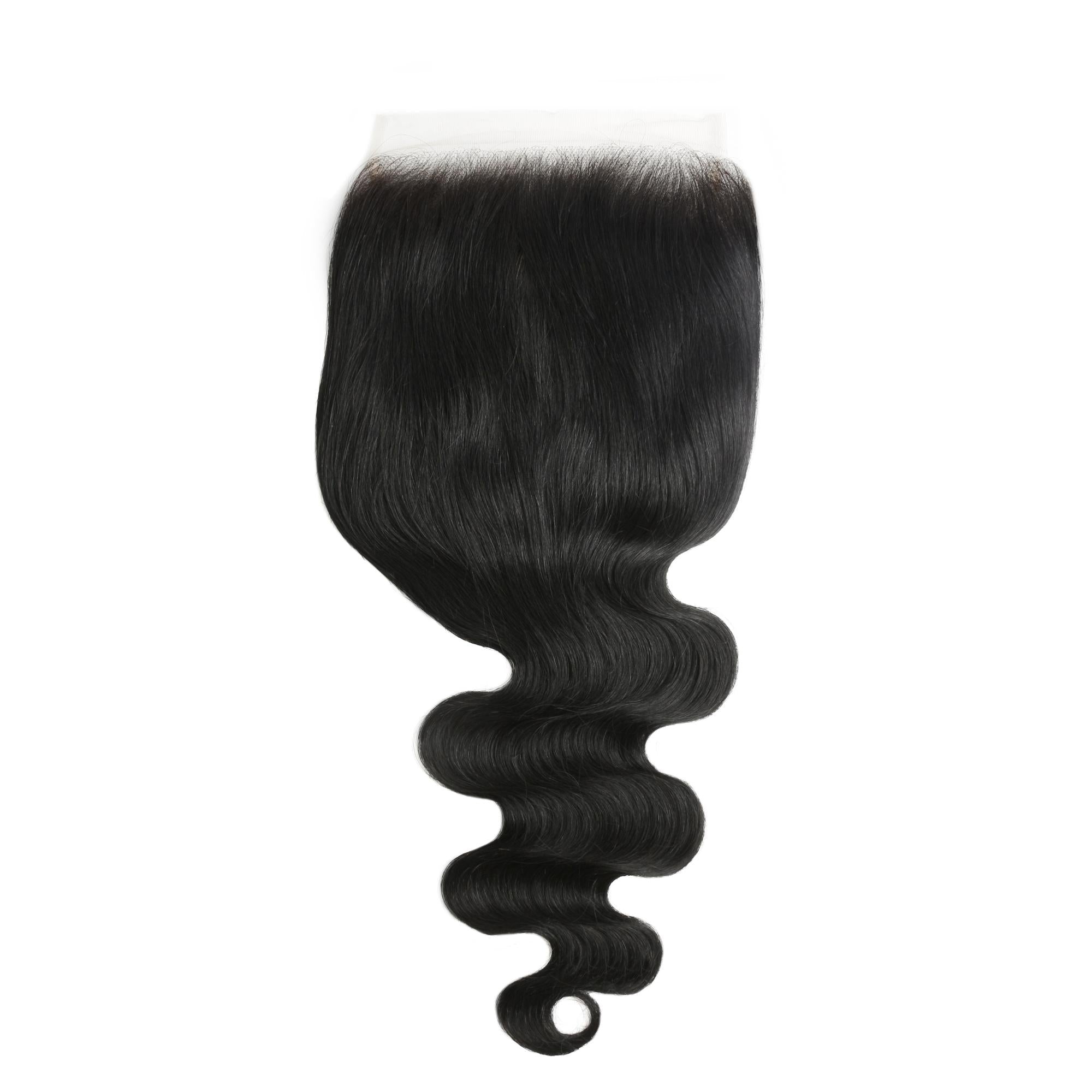 Cierre de cabello humano Jet Black Body Wave 7x7 HD Lace