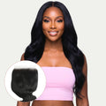 Cierre de cabello humano Jet Black Body Wave 7x7 HD Lace