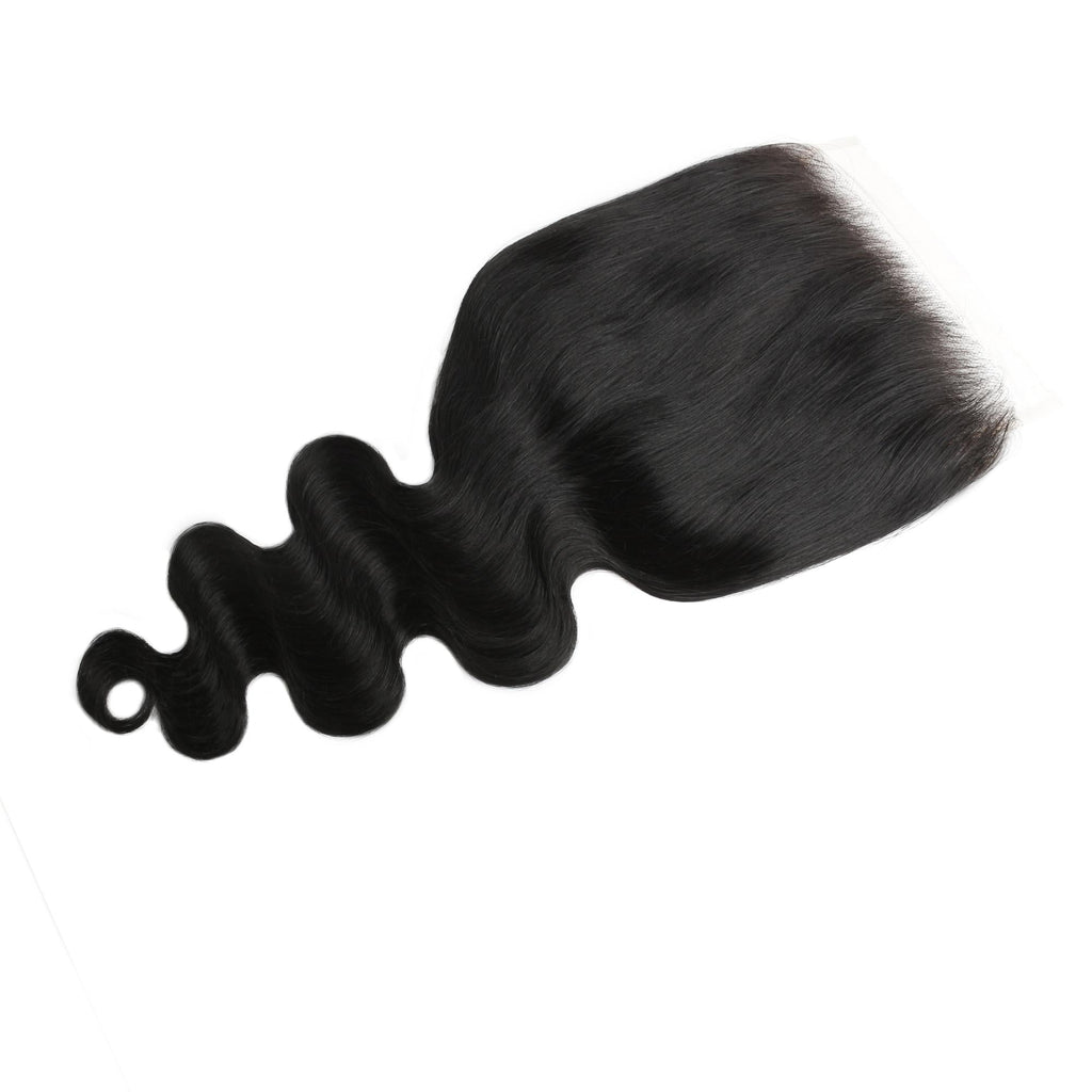 Cierre de cabello humano Jet Black Body Wave 7x7 HD Lace