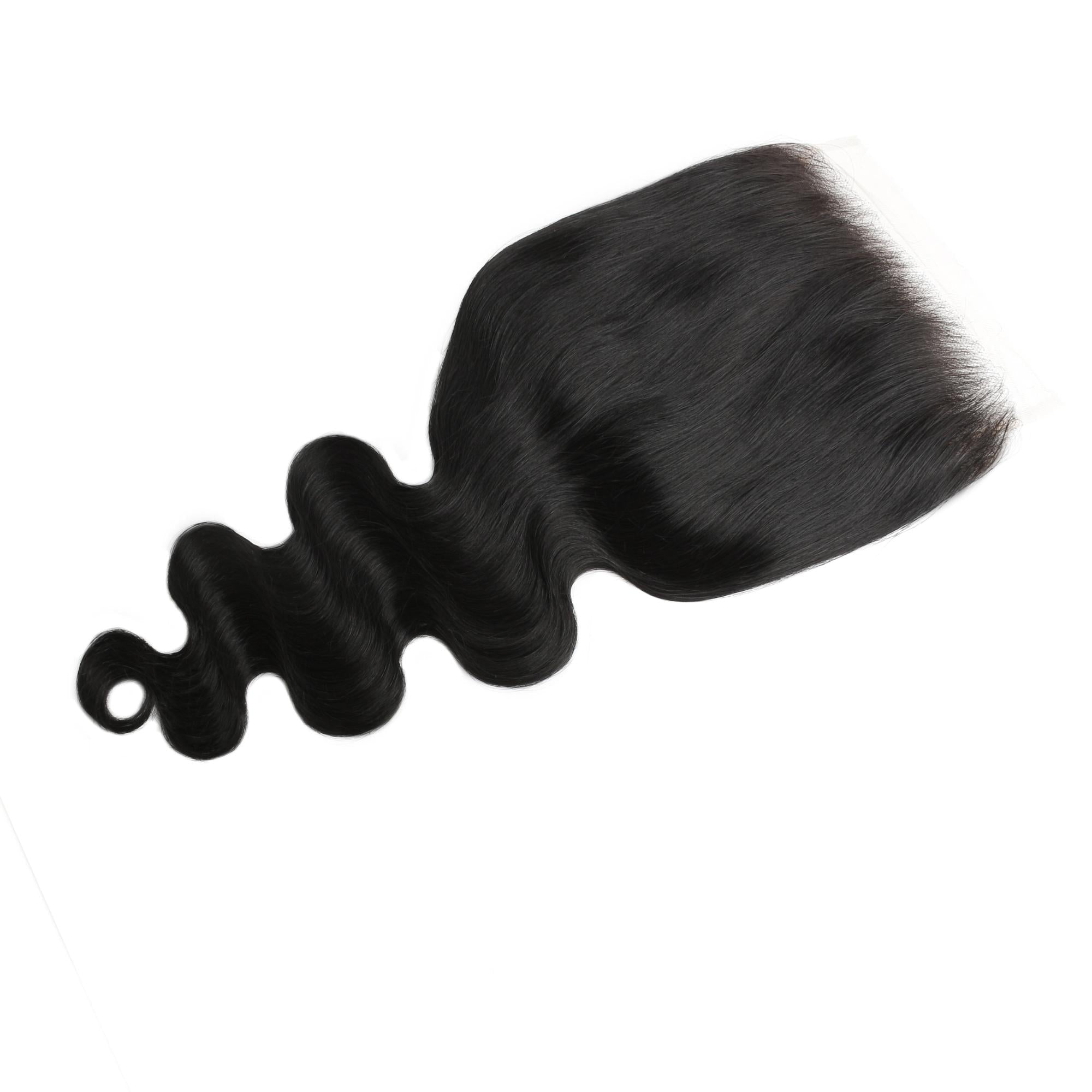 Cierre de cabello humano Jet Black Body Wave 7x7 HD Lace