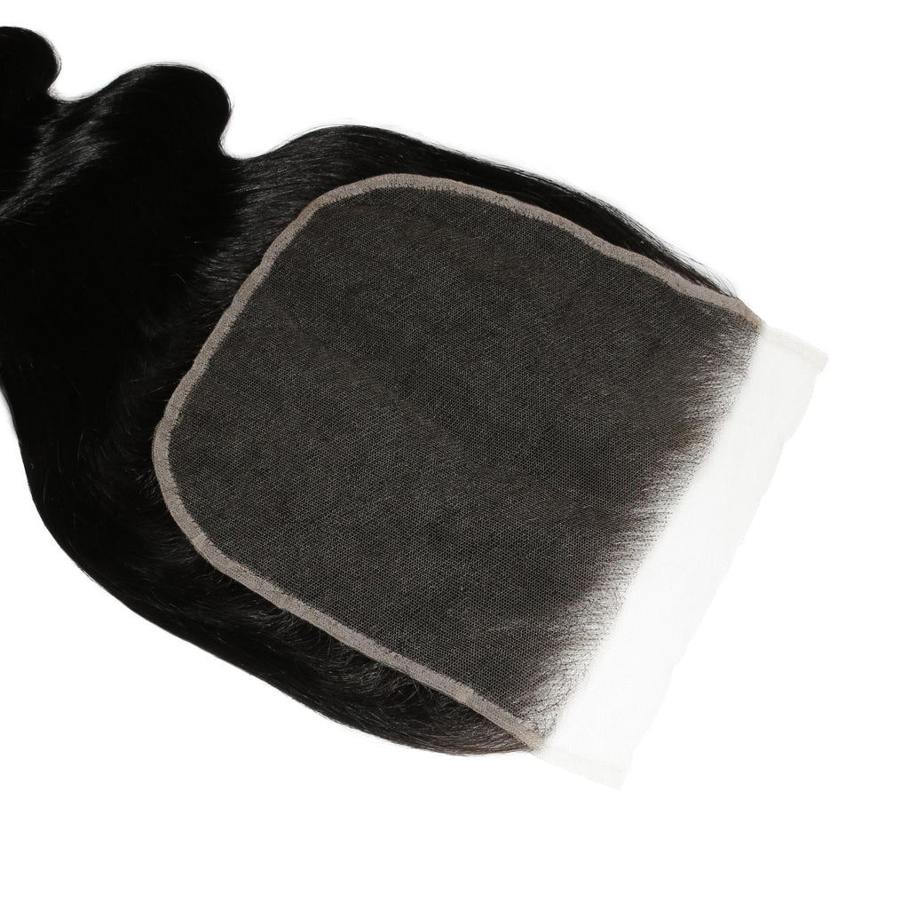 Cierre de cabello humano Jet Black Body Wave 7x7 HD Lace