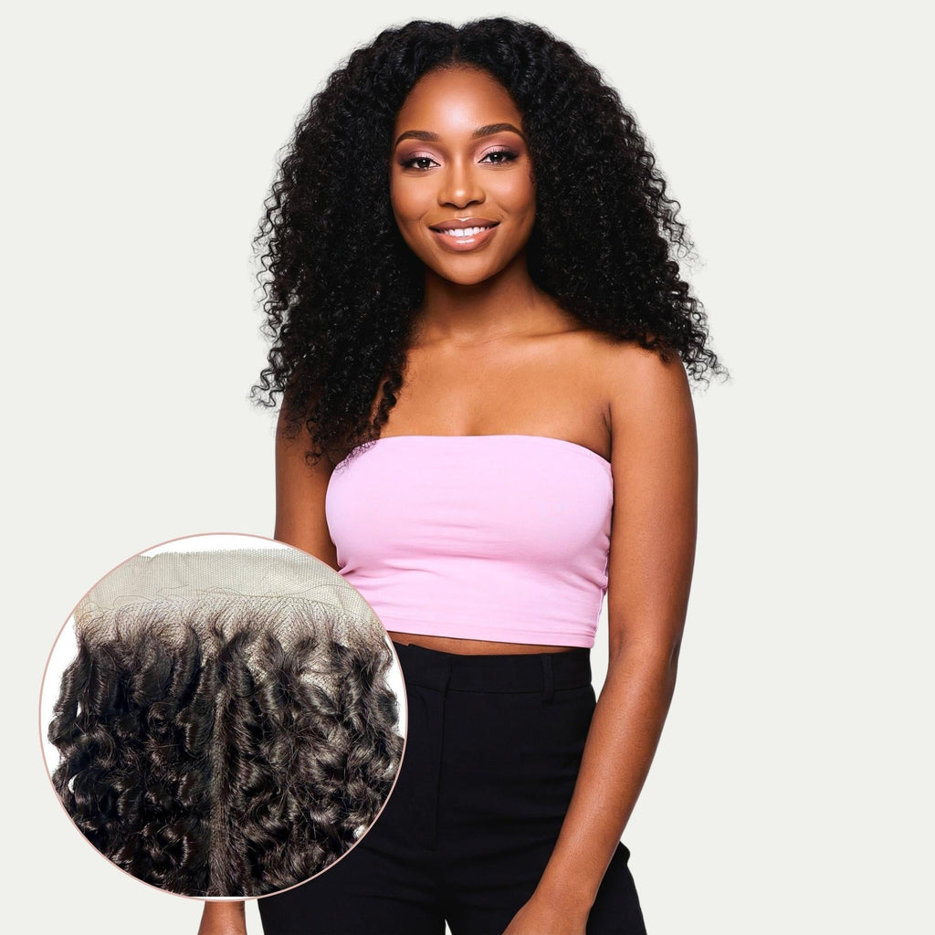 Cierre de Cabello Humano Kinky Curly 5x5 HD Lace