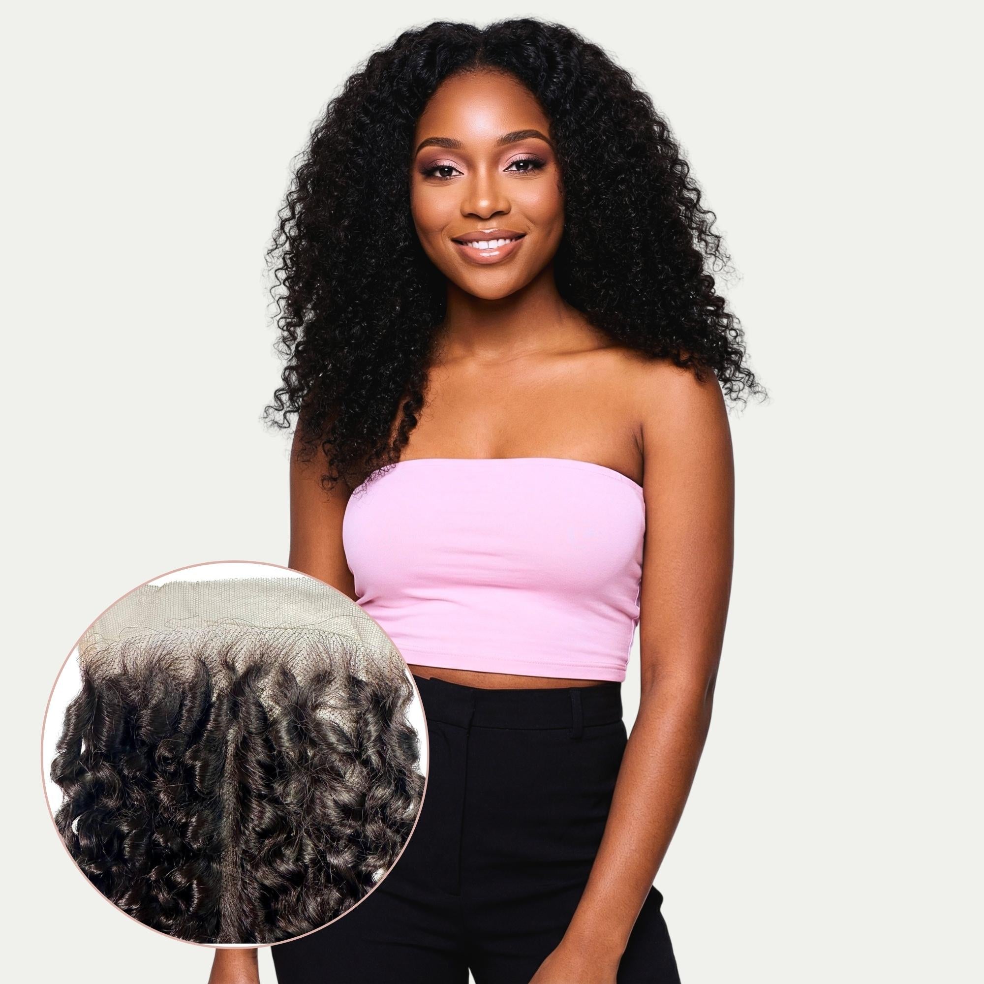 Cierre de Cabello Humano Kinky Curly 5x5 HD Lace