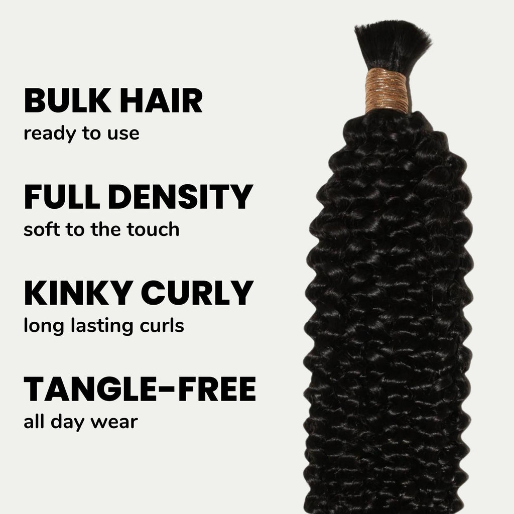 Cabello Para Trenzas Rizado Kinky 100% Humano a Granel