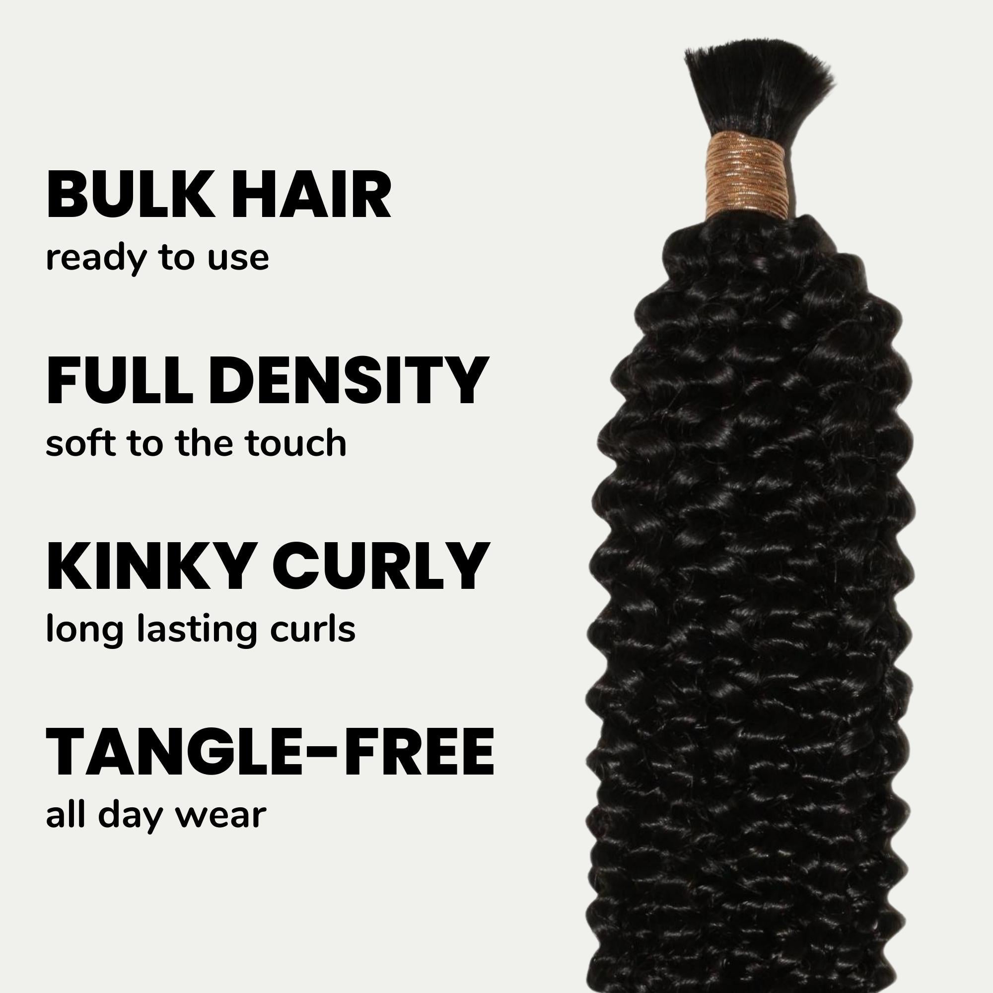 Cabello Para Trenzas Rizado Kinky 100% Humano a Granel