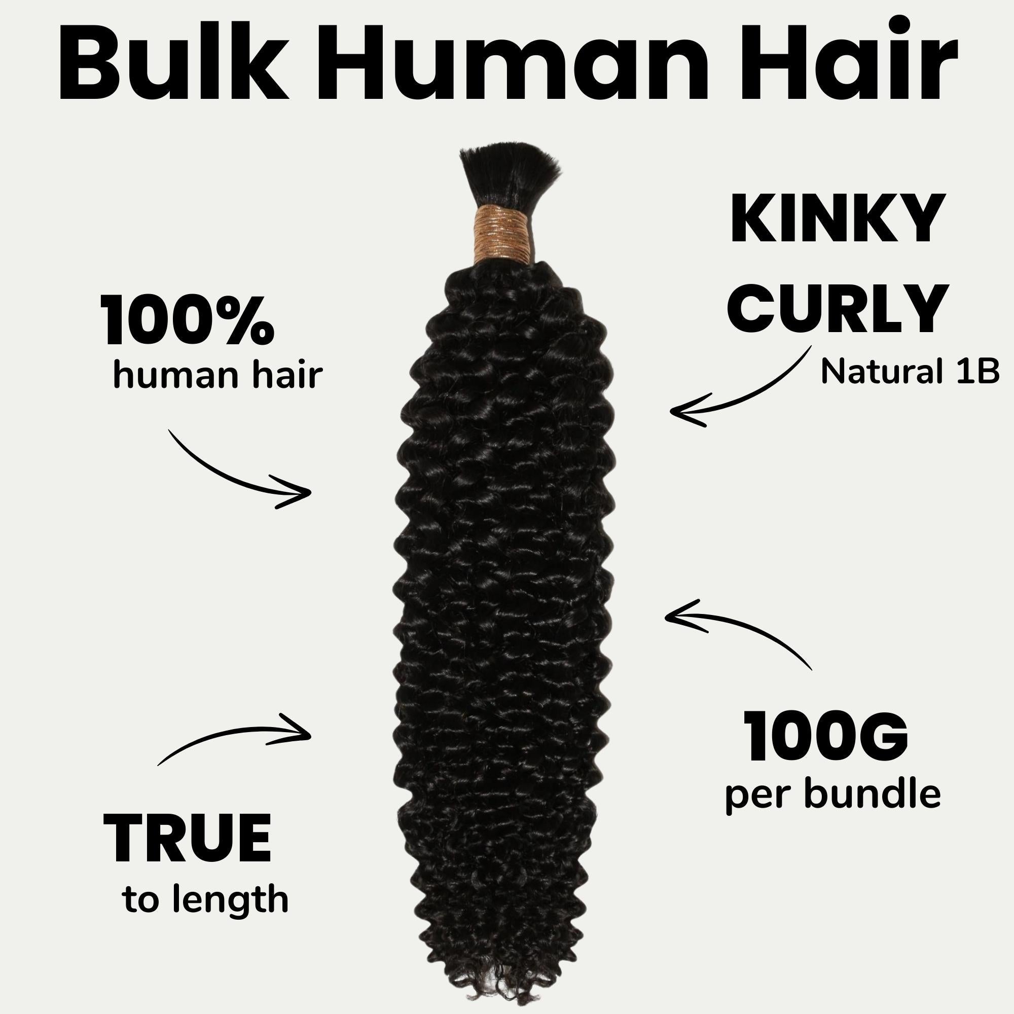Cabello Para Trenzas Rizado Kinky 100% Humano a Granel