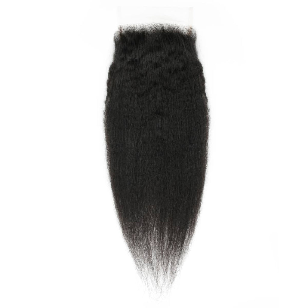 Cierre de cabello humano lacio con textura afro 5x5 HD Lace
