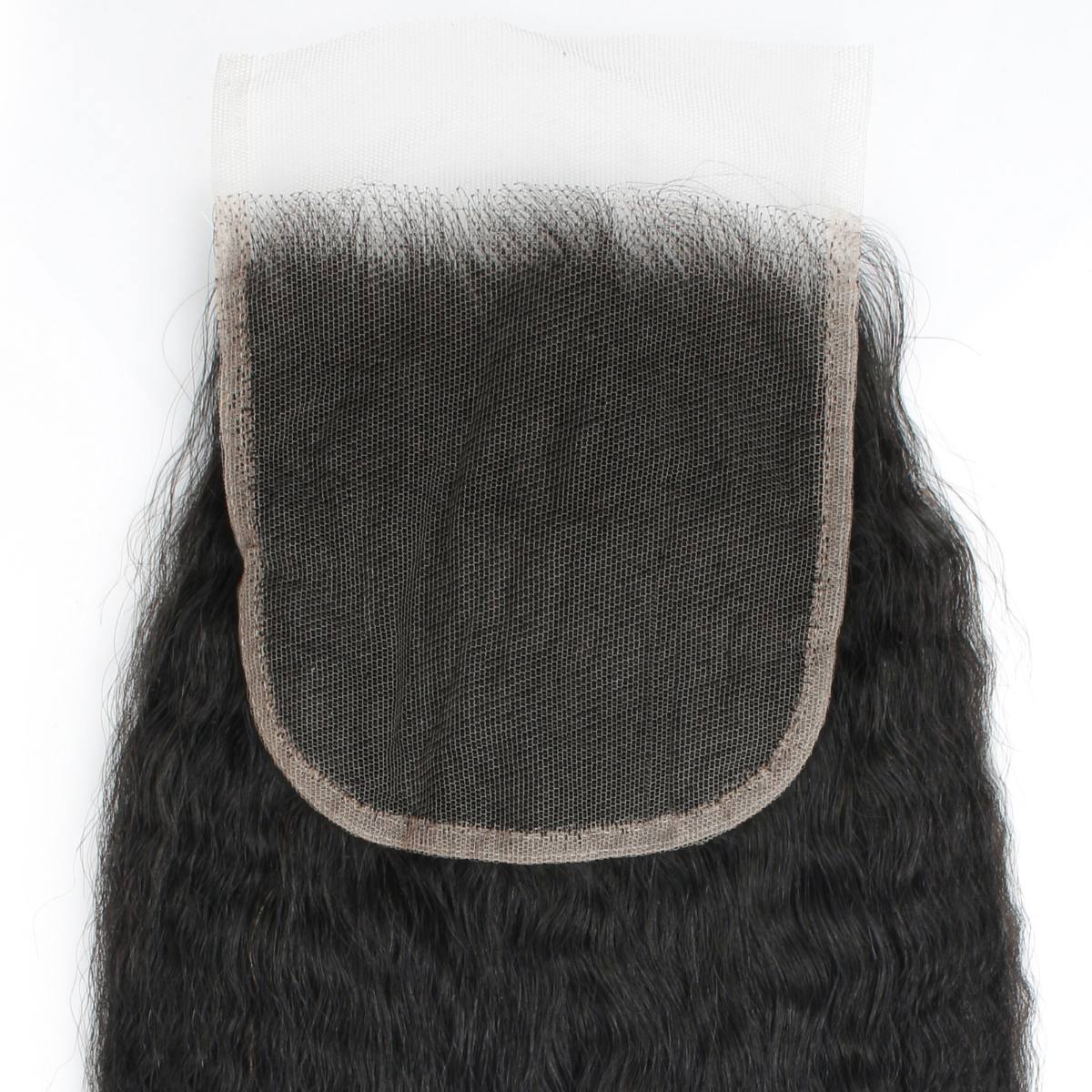 Cierre de cabello humano lacio con textura afro 5x5 HD Lace