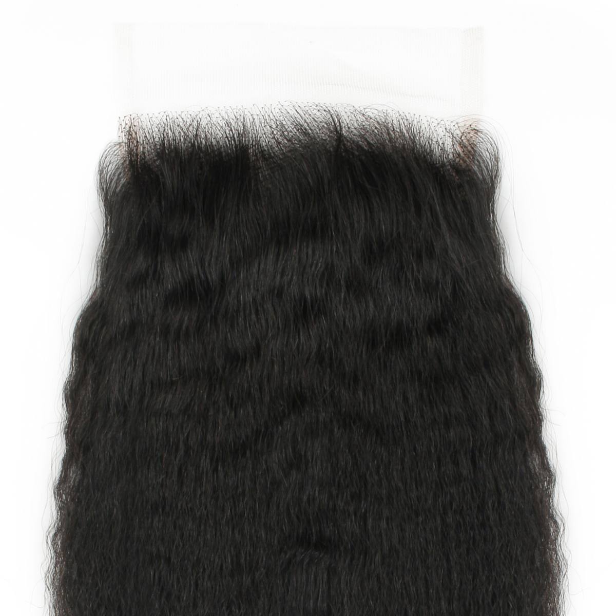 Cierre de cabello humano lacio con textura afro 5x5 HD Lace