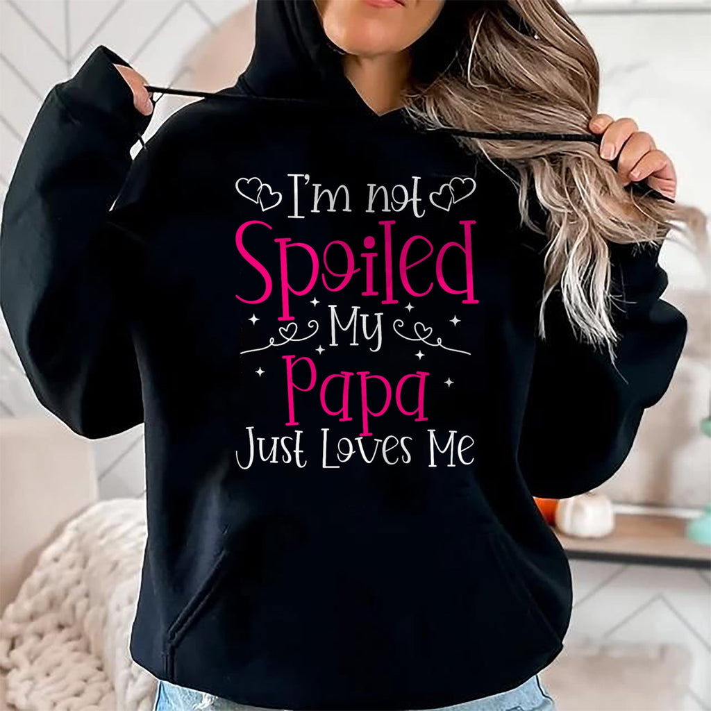 No estoy mimada, mi papá simplemente me ama, camiseta divertida para niñas - Regalo para hija de papá - Sudadera con capucha NGHL00 (SKU-T1410DD-A12)