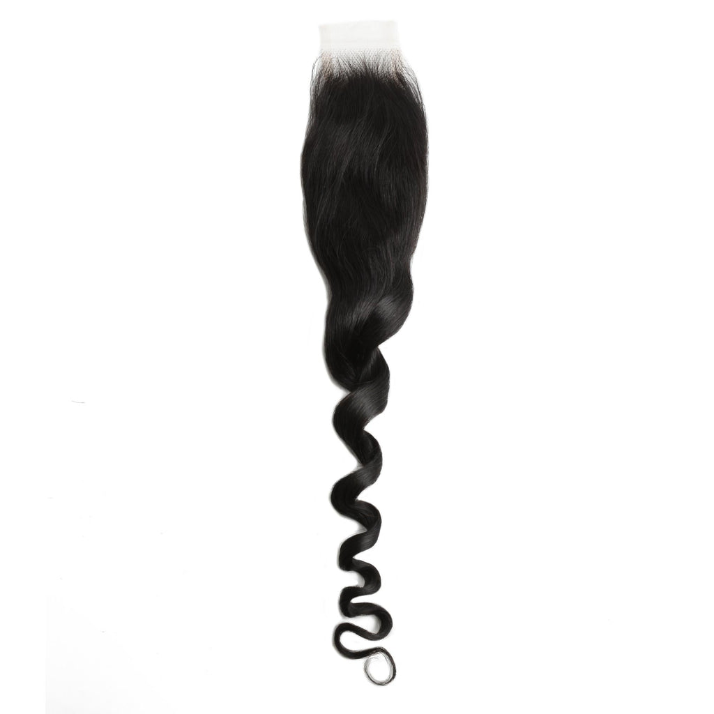 Cierre de cabello humano Loose Wave 2x6 de encaje HD