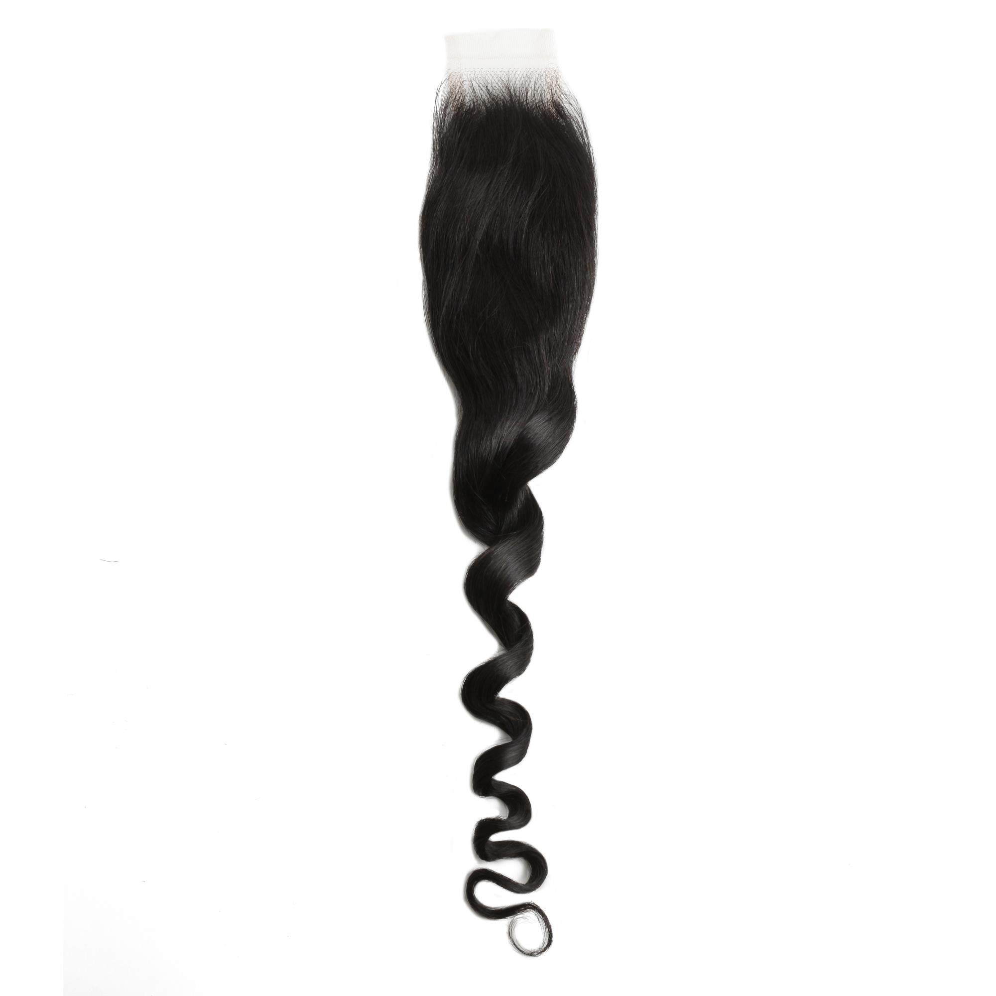 Cierre de cabello humano Loose Wave 2x6 de encaje HD