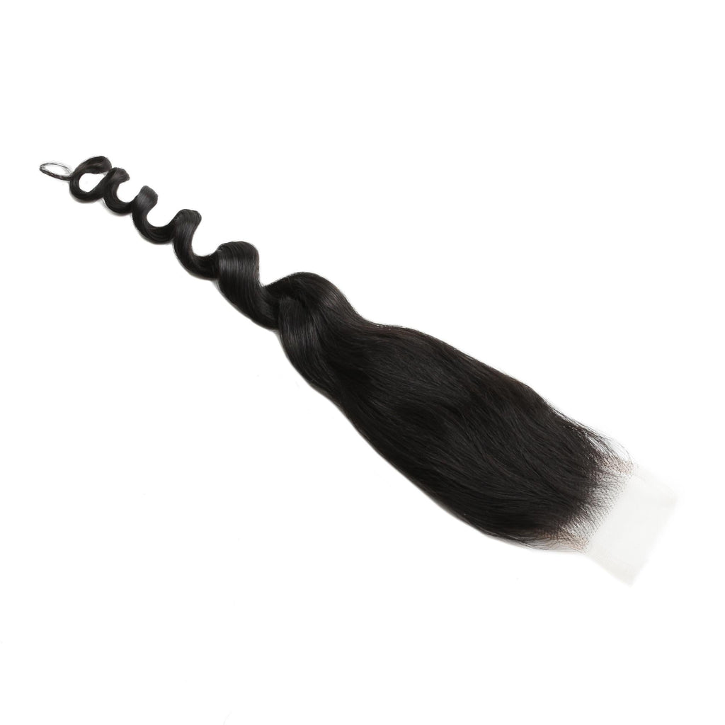 Cierre de cabello humano Loose Wave 2x6 de encaje HD
