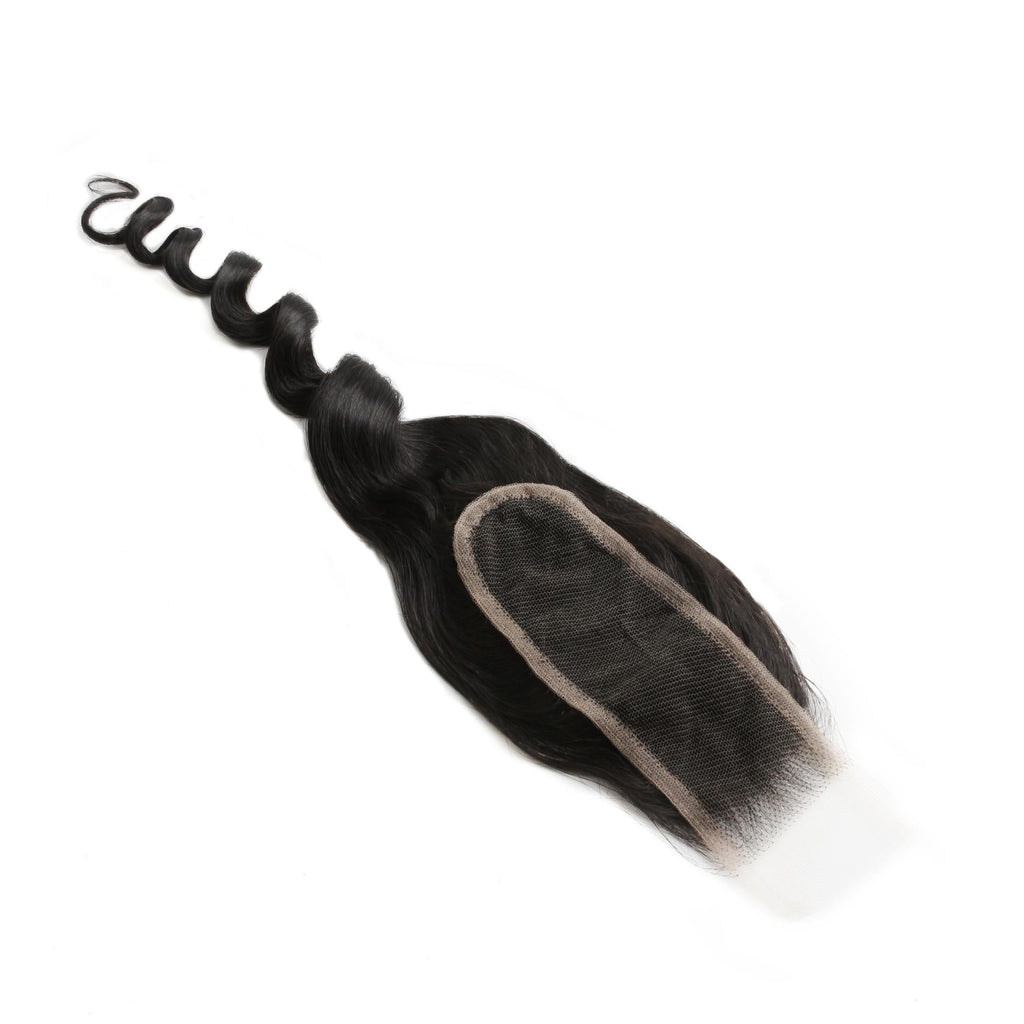 Cierre de cabello humano Loose Wave 2x6 de encaje HD