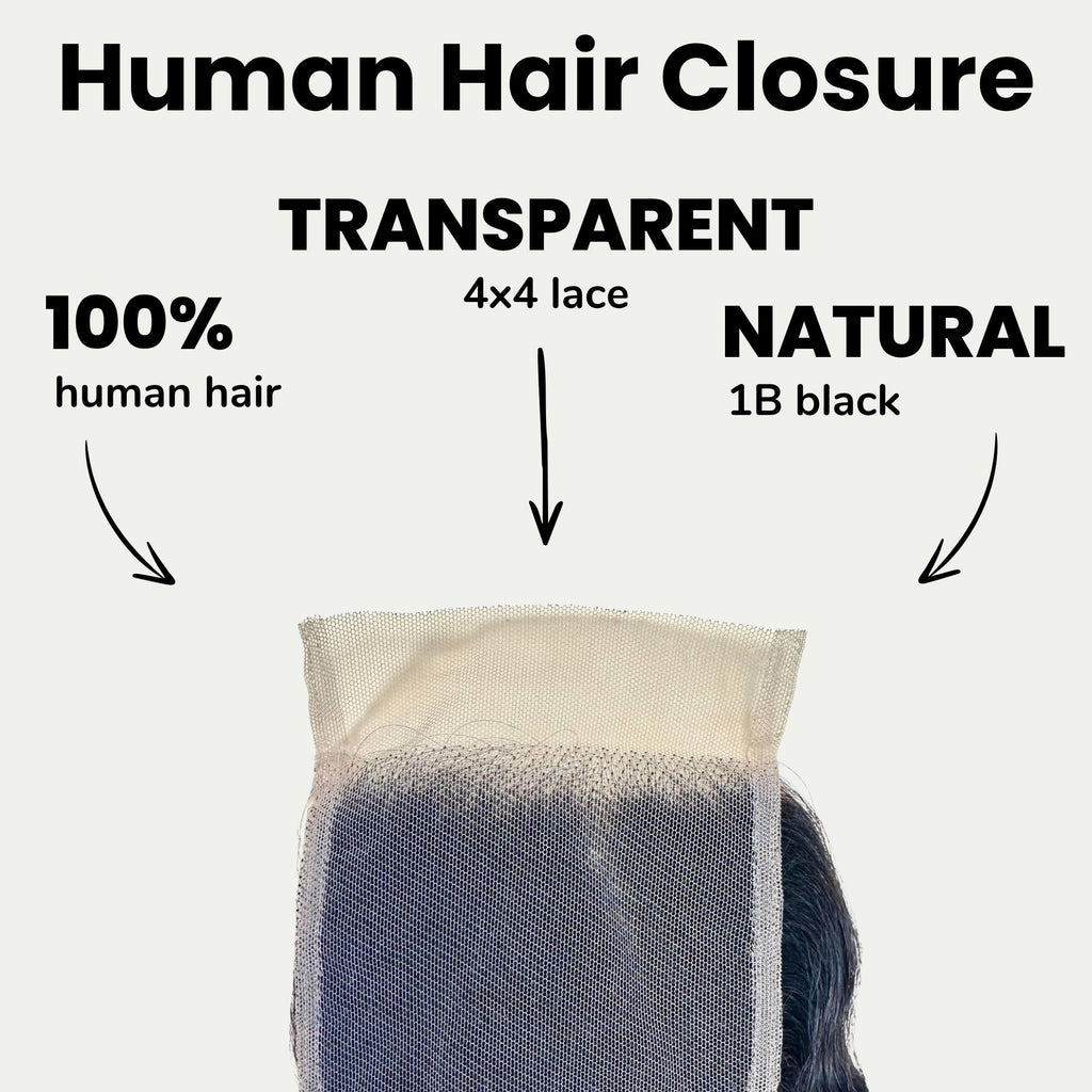 Loose Wave 4x4 Transparent Lace Human Hair Closure