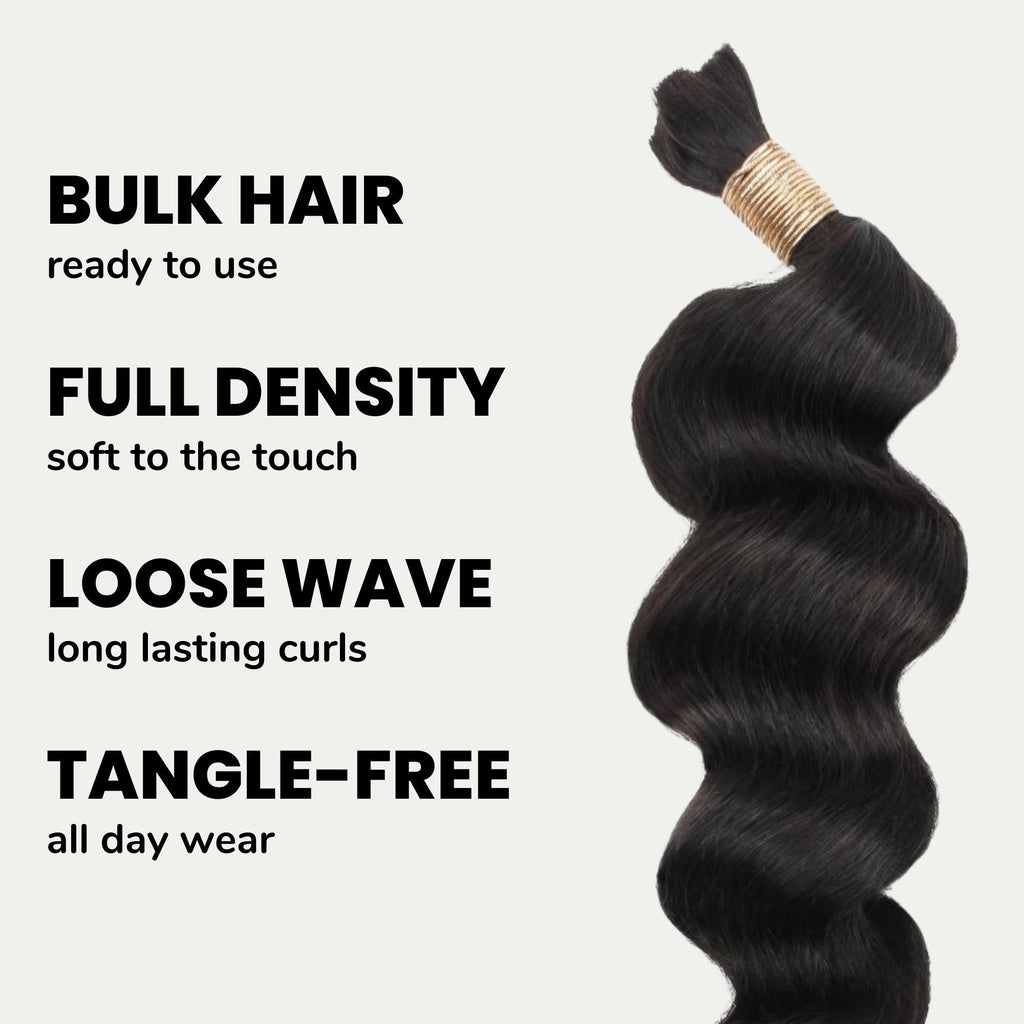 Cabello Ondulado Suelto 100% Humano para Trenzar
