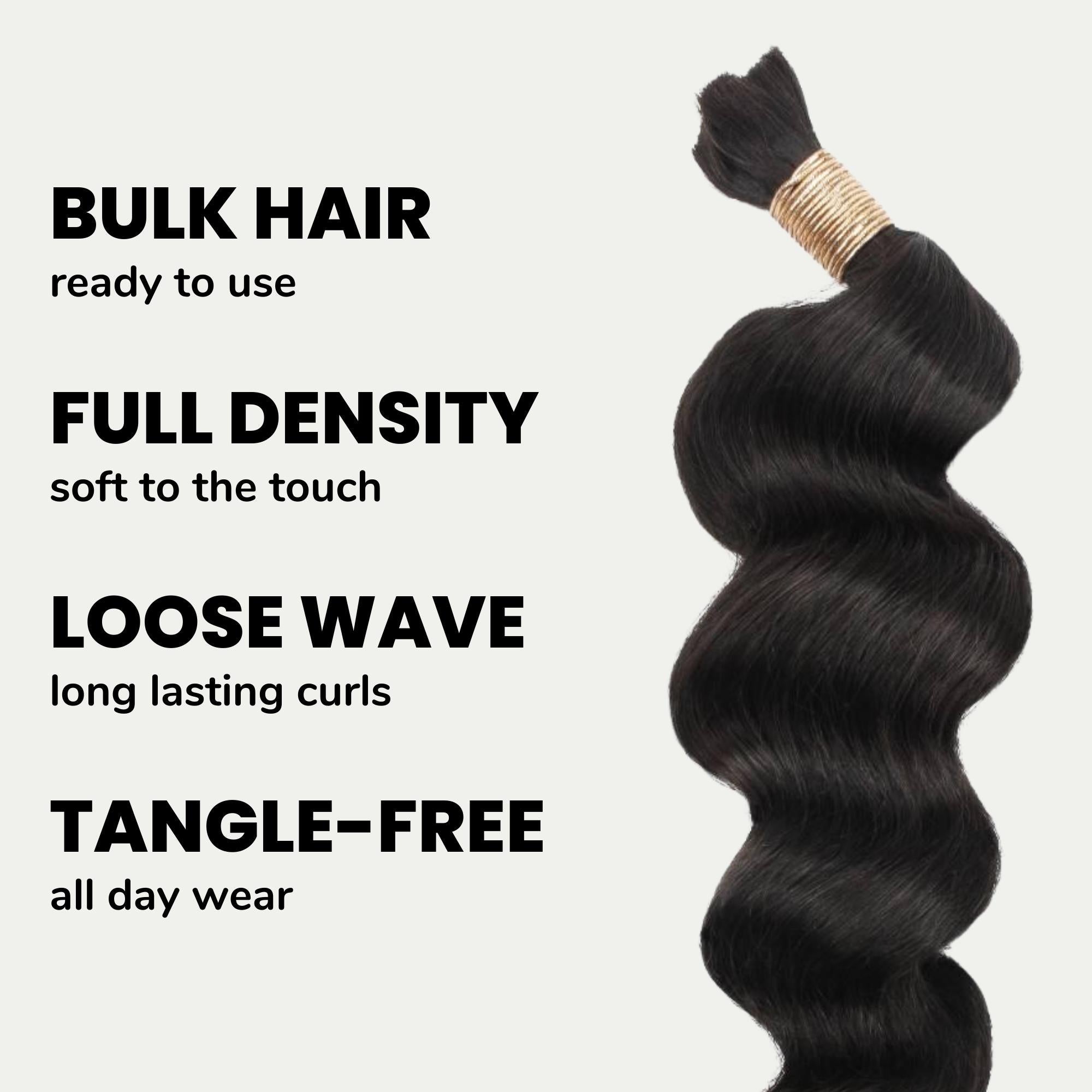 Cabello Ondulado Suelto 100% Humano para Trenzar